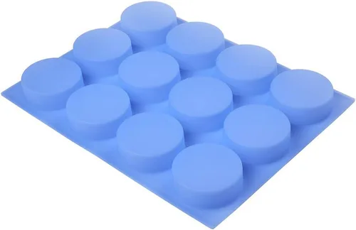 Moldes de jabón de silicona redondos grandes - 4 oz, 3'' redondos, moldes de jabón de lufa individuales gruesos con tamaño grande uniforme y Redondo