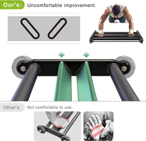 Miniatura 4 de SELEWARE Glute Ham Glider Heavy Duty Ab Glute Glider Machine, Exercise Wheels for Smooth Hamstring Curl Abdominal and Leg Workouts, Multifunctional