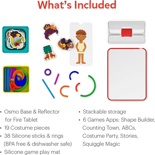 Miniatura 4 de Osmo - Kit de iniciación Little Genius para tableta Fire + Aventura de matemáticas tempranas - Juguete de San Valentín - 6 juegos educativos