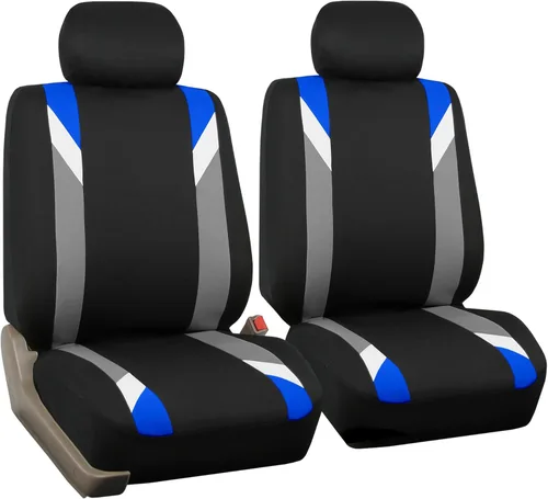 Miniatura 26 de FH Group - Fundas de tela para asientos delanteros bajos de auto con reposacabezas extraíble, ajuste universal, compatible con bolsa de aire