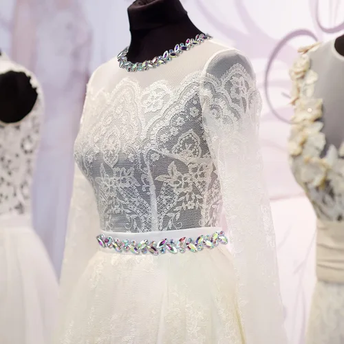 Miniatura 6 de BBTO Adorno de cadena de diamantes de imitación, adorno de cristal para boda, disfraz de novia, cadena de hojas de flores, costura, adornos
