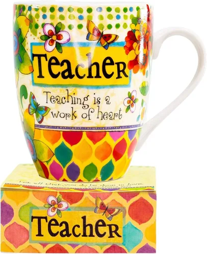 Divinity Boutique Taza de cerámica y pila de notas, profesor, 12 onzas