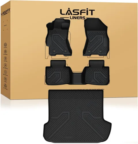 Miniatura 37 de LASFIT Alfombrillas de Piso Compatibles con Nissan Armada 2017-2018 / Infiniti QX56 2011-2013 / Infiniti QX80 2014-2018, TPE Para Todo Clima Ajuste