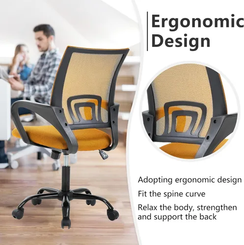 Miniatura 6 de PayLessHere Silla de Oficina para Computadora Ergonómica Económica Silla de Escritorio Ajustable Cómoda de Respaldo Medio para Tareas con Ruedas