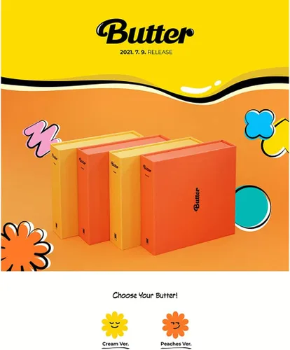 Miniatura 2 de Big Hit Entertainment BTS Butter Album Cream Ver. CD+Photobook+Lyric Cards+Tarjeta de foto instantánea+soporte de fotos+tarjeta de fotos+tarjeta