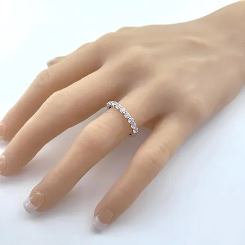 Miniatura 4 de NANA Jewels Anillos de boda de diamantes de imitación de 1.00 quilates, alianza de aniversario, conjuntos de boda para mujeres en plata, 10K o 14K