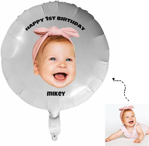 Globo personalizado con cara, fotos personalizadas, globos de feliz cumpleaños, globos con nombre personalizado para regalos de fiesta de aniversario