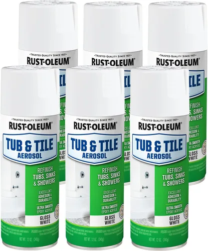 Miniatura 12 de Rust-Oleum 385291 Pintura en aerosol especial para bañeras y azulejos, 12 oz, color niebla costera brillante, modelo 385291