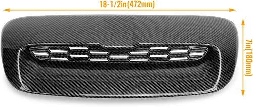 Miniatura 3 de Kojem Mini Cooper Hood Scoop compatible con 2007-2013 Mini Cooper S R55 R56 R57 R58 R59 Ventilación de entrada de aire Impresión de fibra de carbono