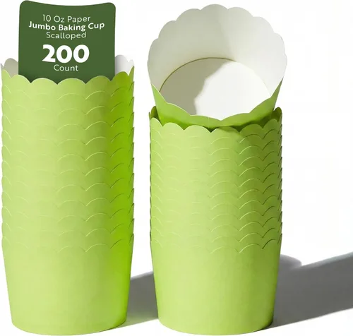Miniatura 42 de Restaurantware Paquete de 200 moldes de papel para cupcakes de 3.38 onzas, resistentes a la grasa, festoneados para horno, elegantes tazas