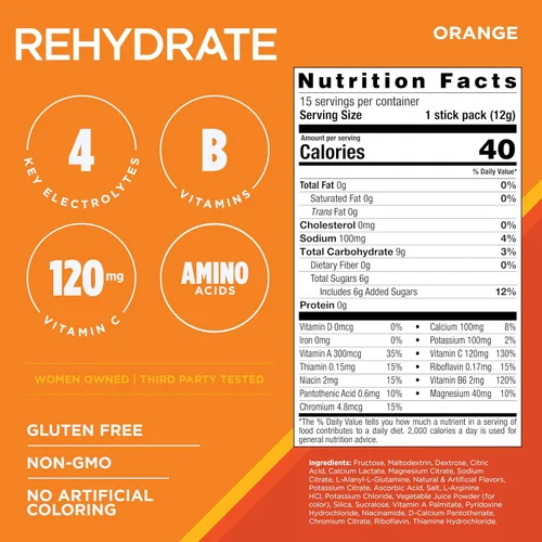 Miniatura 2 de AdvoCare Rehydrate - Mezcla de bebida con electrolitos - Incluye magnesio, sodio, potasio y calcio - antioxidante y fortificado con aminoácidos