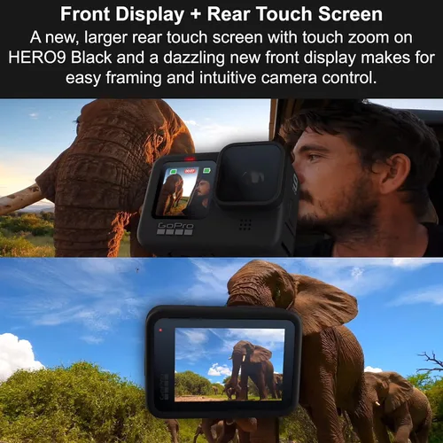 Miniatura 7 de GoPro HERO9 Black - Paquete de comercio electrónico - Cámara de acción impermeable con pantalla LCD frontal y pantalla trasera táctil, video 5K