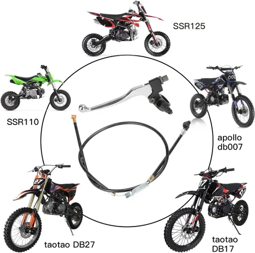 Miniatura 3 de YOXUFA Manillar 7/8 - Palanca de embrague izquierda y cable para 50cc 70cc 90cc 110cc 125cc 250cc SSR RFZ Tao Tao DB17 DB27 Coolster Baja Apollo