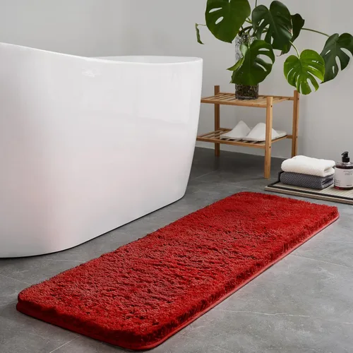 TECHMILLY Alfombras Corredoras de Baño Super Suaves Peludas, Alfombras de Baño de Microfibra Gruesas Antideslizantes Absorbentes, Tapete de Baño de