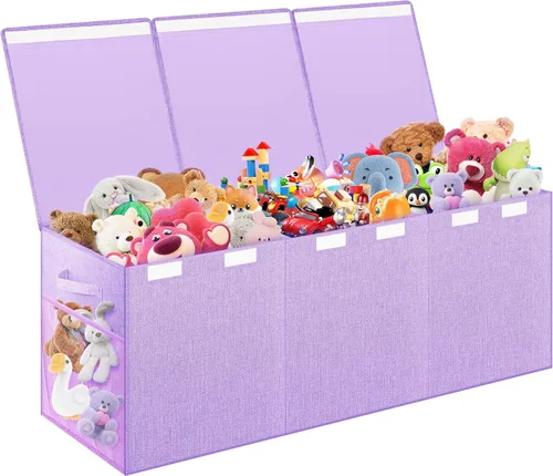 Miniatura 11 de Mabahoo Caja de juguetes extra grande, plegable y resistente para niños y niñas, 40 x 14 x 16 pulgadas, organizador de almacenamiento para niños