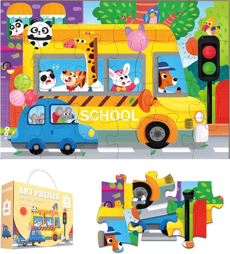 Miniatura 11 de Rompecabezas de piso jumbo para niños, rompecabezas grandes de 24 piezas para niños de 3 a 5 años, juguetes de aprendizaje y educación preescolar