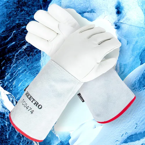 Miniatura 4 de BEETRO - Guantes anticongelantes de -292℉/-180℃ o superior para manejo de hielo seco, nitrógeno líquido, esponja e interior de algodón