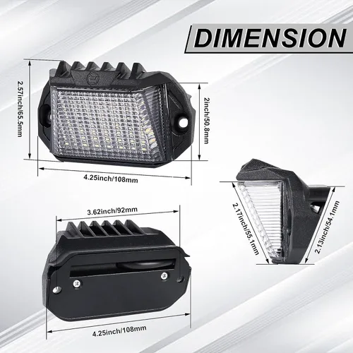 Miniatura 2 de Luz exterior para caravana, luz LED de aluminio de 1300 lm con doble color blanco/ámbar para caravana, remolques, camiones, porches, remolque, 5ª