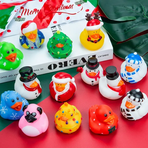 Miniatura 4 de 45 patos de goma de Navidad de 2.16 pulgadas, divertidos patos de goma para Nochebuena, Día de Acción de Gracias, Halloween, surtido de patos