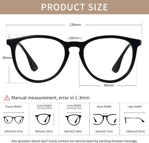 Miniatura 7 de Gafas fluorescentes para interiores - 41 rosa y exterior fluorescente-60 marrón tintado azul bloqueo luz gafas redondas migraña sensibilidad a