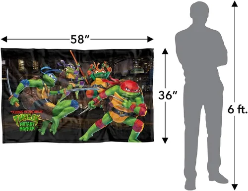 Miniatura 4 de LOGOVISION Teenage Mutant Ninja Turtles: Mutant Mayhem Blanket, 36"x58" Nightly Rooftop Escapade - Manta polar