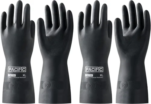Miniatura 10 de PACIFIC PPE Guantes resistentes a productos químicos, guantes de goma industriales de gran resistencia, resistentes a ácidos, alcalinos y aceite, 32