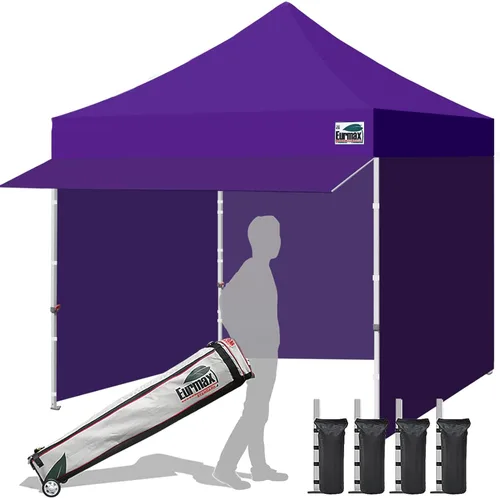 Miniatura 12 de Toldo Eurmax comercial de 3 m x 3 m, carpa para armar, toldos para fiestas en exteriores con 4 paredes laterales desmontables, con cierres, y bolsa