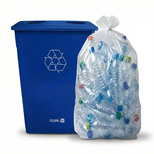 Miniatura 2 de Restaurantware Solo tapa: RW Clean 1 tapa de lata de reciclaje, se adapta a bote de basura de 23 galones, dos aberturas de botella/lata, tapa de Azul