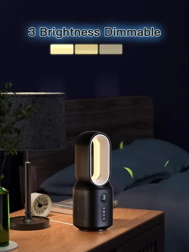 Miniatura 3 de let'me Ventilador de escritorio de 13 pulgadas, pequeño ventilador de mesa sin aspas, ventilador oscilante de 106° con control táctil de 3