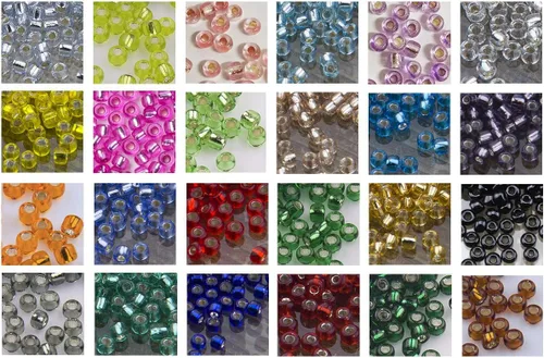 Miniatura 2 de Bala&Fillic Tamaño 12/0 Cuentas de semillas de vidrio alrededor de 24000 piezas en caja, 24 colores, cuentas de semillas transparentes de 0.079
