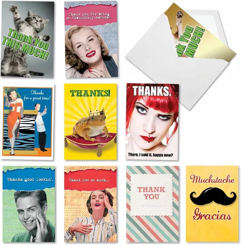 Miniatura 10 de NobleWorks - 10 tarjetas de felicitación de agradecimiento de entrenadores de equipo surtidas de nosotros, paquete variado a granel en caja