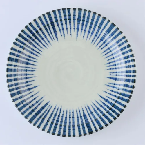 Miniatura 4 de Juego de platos japoneses, azul índigo, platos para servir, regalo, juego de 2, 8.7 pulgadas 2 unidades redondas de 8.7 pulgadas