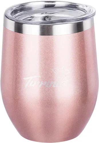 Miniatura 9 de Tirrinia Vaso de vino aislado sin tallo con tapa, 12 onzas, de acero inoxidable, doble pared, de metal, reutilizable, vaso de vino y champán