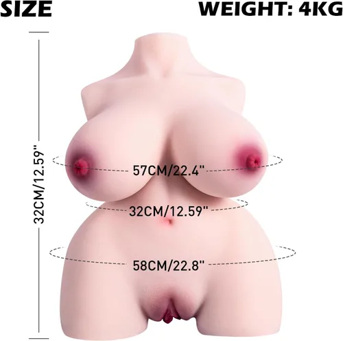 Miniatura 2 de Masturbador masculino de 8.8 libras, muñeca sexual para adultos con pechos grandes, muñeca de amor 3 en 1, muñecas sexuales realistas 3D