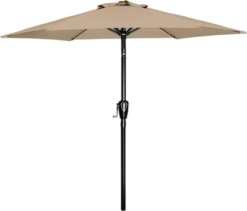 Miniatura 13 de YSSOA Sombrilla de patio de 7.5 pies con 6 varillas resistentes, color beige