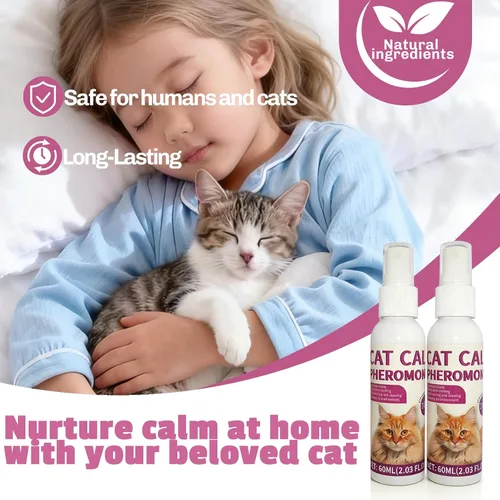 Miniatura 4 de Aerosol de feromonas calmante para gatos, aerosol de feromonas calmantes para gatos, solución antiansiedad para mascotas que reduce arañazos, orina