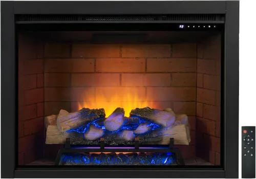 Miniatura 8 de Inserto de chimenea eléctrica con luz superior, opción de color de llama de 12 × 12 × 12 con sonido crepitante de fuego, 30 5/8 ″ W × 24 5/16 ″ H