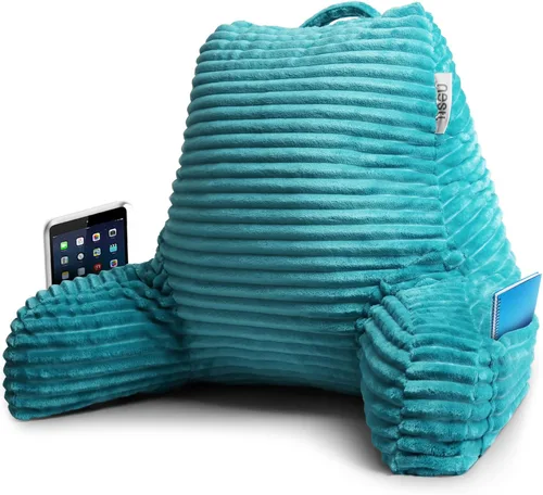 Miniatura 15 de Nestl Almohada de lectura para niños y adolescentes con espuma viscoelástica triturada, almohadas de respaldo de felpa de corte lujoso para leer