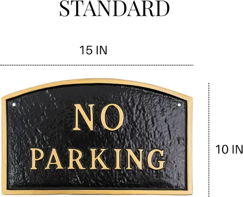 Miniatura 3 de Montague Metal Products SP-8S-BG Placa de declaración de arco sin estacionamiento, estándar, negro y dorado Negro/Oro