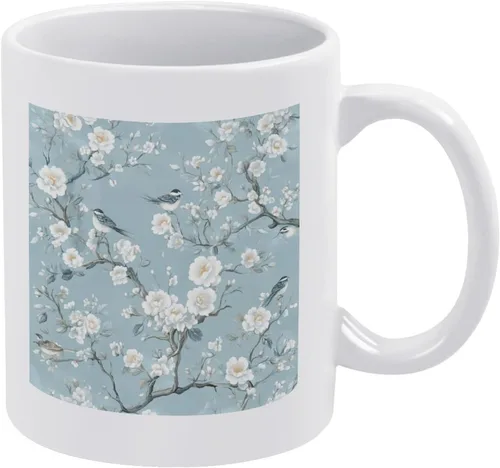 Miniatura 11 de Chinoiserie Blue Peony Flower Mugs Botanical Peony Garden Illustration 11 Oz Tea Cup Mother's Day Christmas Birthday Gift For Mom