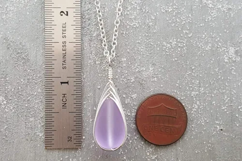 Miniatura 57 de Yinahawaii Collar de cristal de mar hecho a mano, joyería hawaiana para mujer, collar de lágrima trenzada, joyería única de cristal de mar