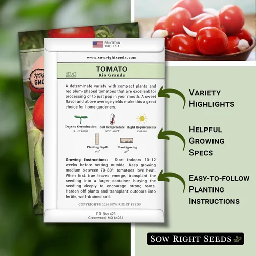 Miniatura 2 de Sow Right Seeds - Semillas de tomate Rio Grande para plantar - Paquete de reliquia sin OMG con instrucciones para plantar un huerto casero