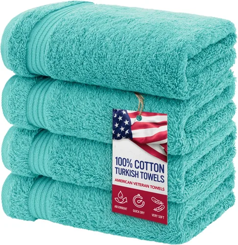 Miniatura 64 de Toalla American Veteran, Juego de Toallas de Mano para Baño de 4, 100% Conjunto de Toallas de Mano Turcas de Algodón, Toallas de Mano Suave
