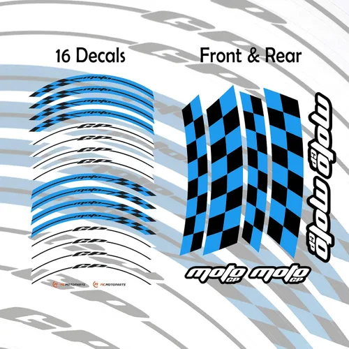 Miniatura 3 de MC MOTOPARTS Adhesivos para llanta de rueda 17 pulgadas Cinta adhesiva AA01 Compatible con GSX1300R GSXR1000 GSXR600 (Azul Aqua)