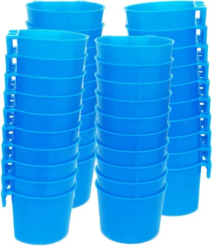 Miniatura 7 de Paquete de 10 jaulas para pájaros, comederos de semillas, plato de riego para alimentación de pollo, plato de riego para conejo, agua, alimentos