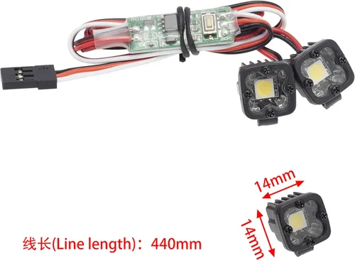 Miniatura 2 de DKKY Luces para Coche RC Focos LED Escala 1/10 Accesorios para Crawler RC para Axial SCX10 90046 Traxxas TRX4 TRX6 Wraith RR10 MST Redcat Gen8