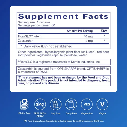 Miniatura 2 de Pure Encapsulations Luteína y zeaxantina - Apoya la visión general* - Mantiene el pigmento macular y la salud de los ojos* - Soporte antioxidante*