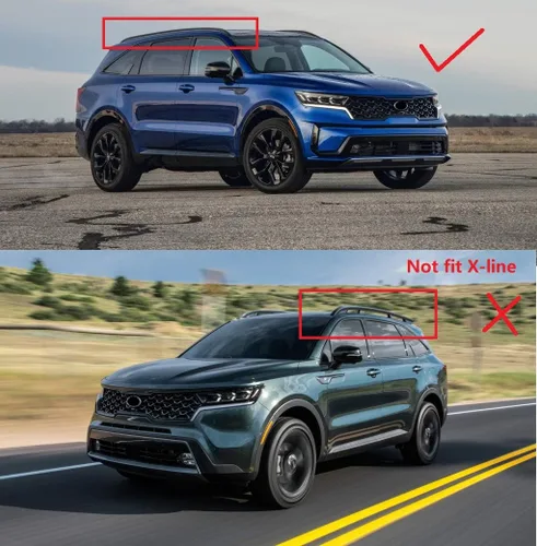 Miniatura 6 de Barras de equipaje de aluminio para 2021-2025 Kia Sorento SX EX, barras transversales para techo, riel portaequipajes, accesorios con candado