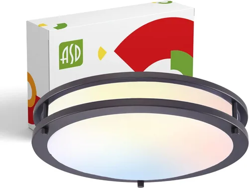 Miniatura 14 de ASD Lámpara LED de techo de montaje empotrado de 18 pulgadas, interruptor de 28 W, 100-277 V, 2750 lúmenes, 3000 K/4000 K/5000 K, regulable, Níquel