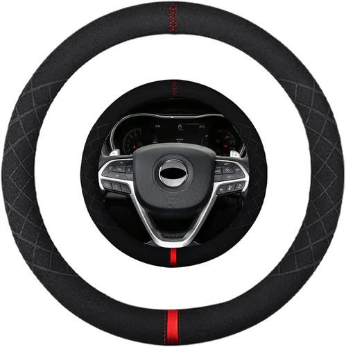 Miniatura 39 de Funda de volante de ante K LAKEY, compatible con Dodge Avenger Grand Caravan Challenger Charger, cubierta de volante deportiva antideslizante
